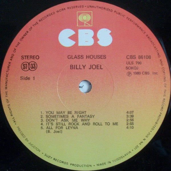 Billy Joel : Glass Houses (LP, Album)