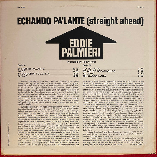 Eddie Palmieri : Echando Pa'lante (Straight Ahead) (LP, Album, RE, RP)