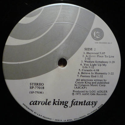 Carole King : Fantasy (LP, Album, Pit)