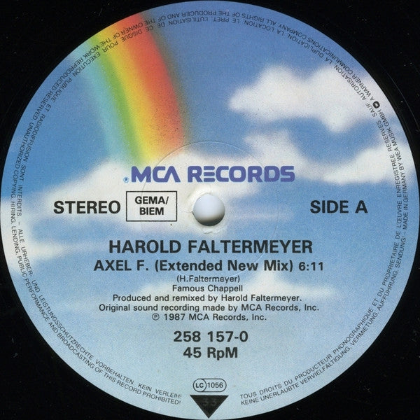 Harold Faltermeyer : Axel F (Brand New Detroit '87 Mix) (12")