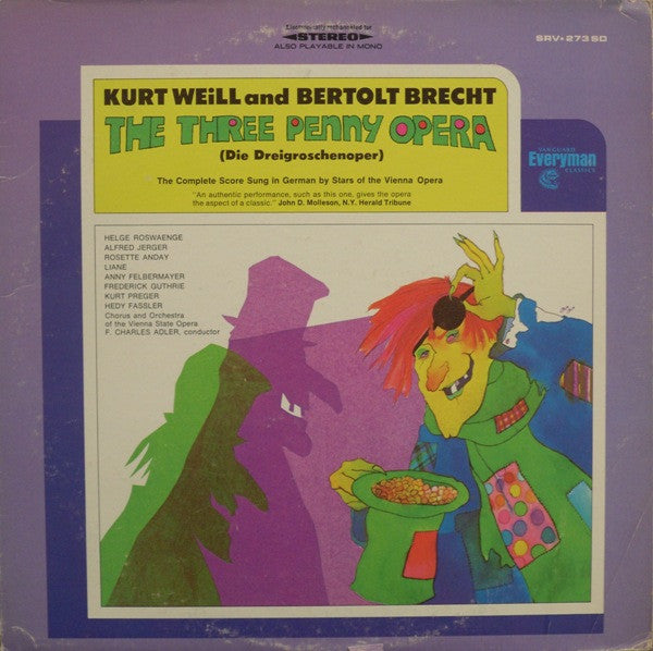 Bertolt Brecht - Kurt Weill / Orchester Der Wiener Staatsoper : The Three-Penny Opera (Die Dreigroschenoper) (LP, Album)