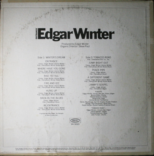 Edgar Winter : Entrance (LP, Album)