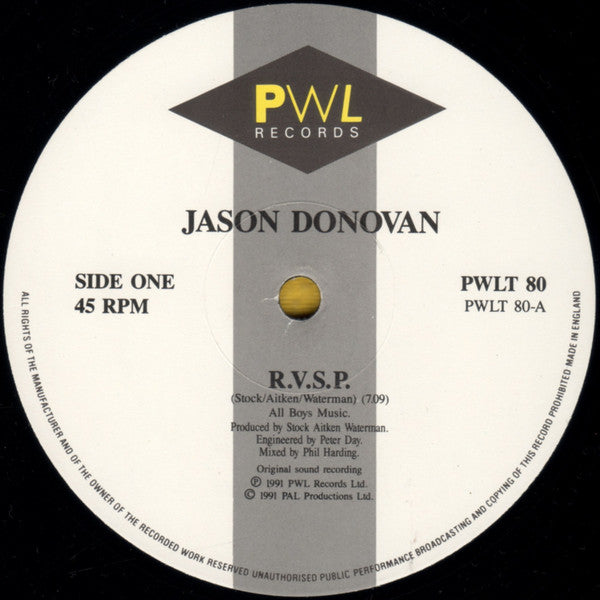 Jason Donovan : R S V P (12", Single)