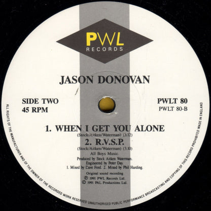 Jason Donovan : R S V P (12", Single)