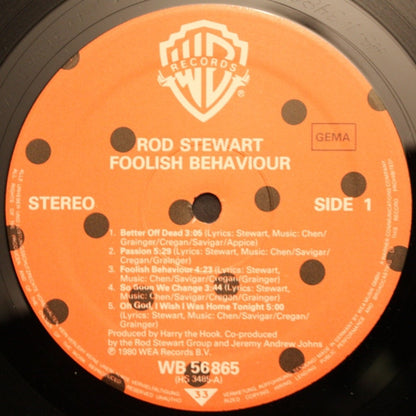 Rod Stewart : Foolish Behaviour (LP, Album, Sup)