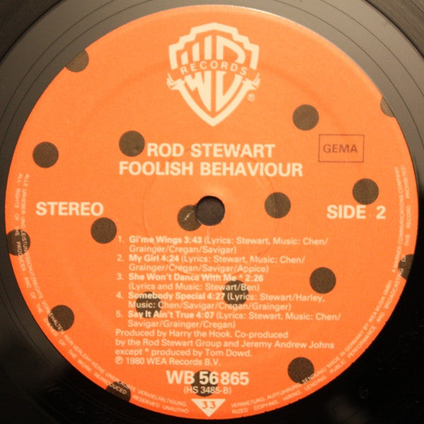 Rod Stewart : Foolish Behaviour (LP, Album, Sup)