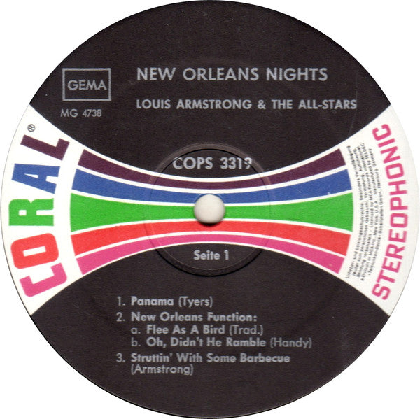 Louis Armstrong And His All-Stars : New Orleans Nights (LP, Album)