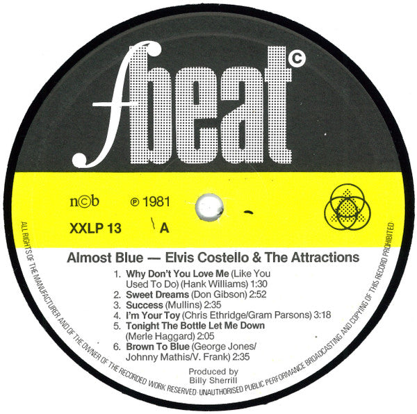 Elvis Costello & The Attractions : Almost Blue (LP, Album)