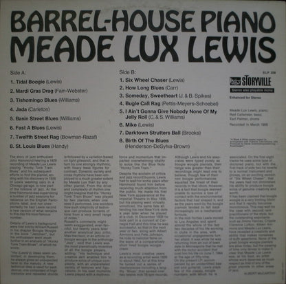 Meade "Lux" Lewis : Barrel-House Piano (LP, RE)