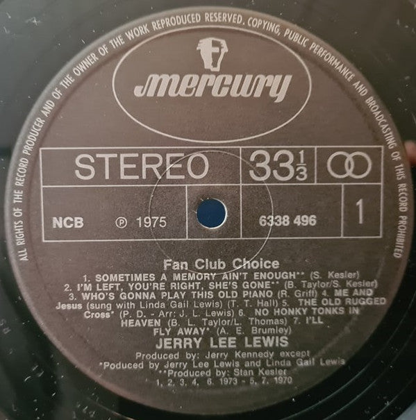 Jerry Lee Lewis : Fan Club Choice (LP, Album, Comp, Bla)