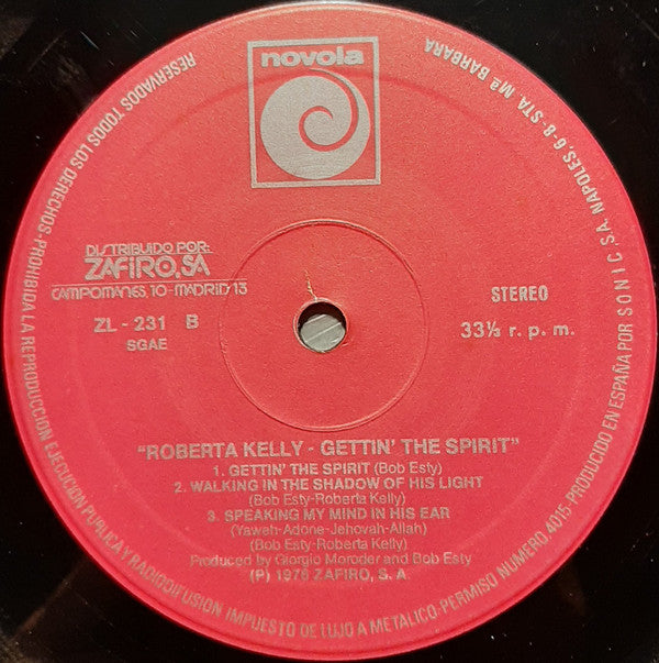 Roberta Kelly : Gettin' The Spirit (LP, Album, Mix)