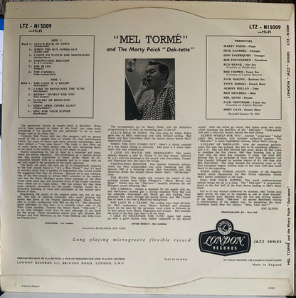 Mel Tormé With The Marty Paich Dek-Tette : Mel Tormé And The Marty Paich "Dek-tette" (LP, Album, Mono)