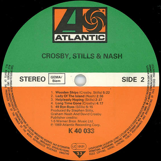 Crosby, Stills & Nash : Crosby, Stills & Nash (LP, Album, RE)