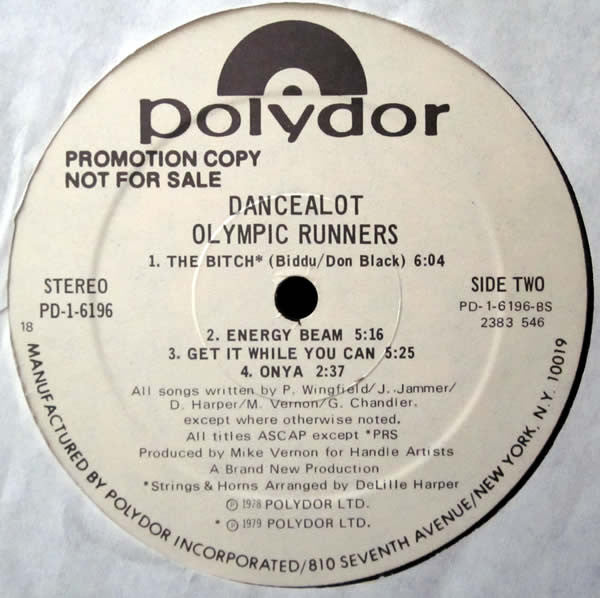 Olympic Runners : Dancealot (LP, Album, Promo)