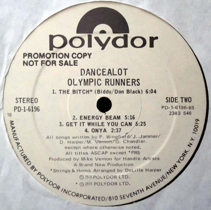 Olympic Runners : Dancealot (LP, Album, Promo)