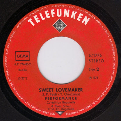 Performance (2) : Red Bullet (7", Single)