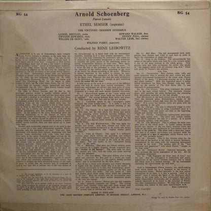 Arnold Schoenberg : Pierrot Lunaire (LP, Mono)