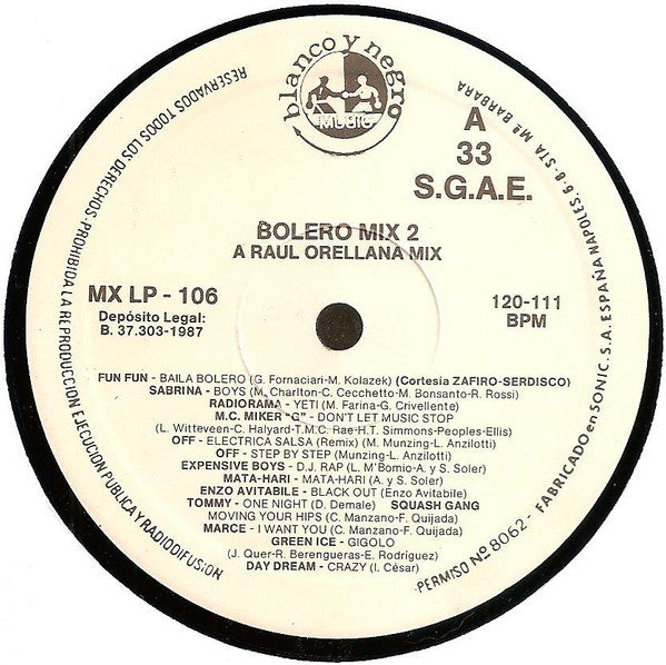 Various : Bolero Mix 2 (LP, P/Mixed)