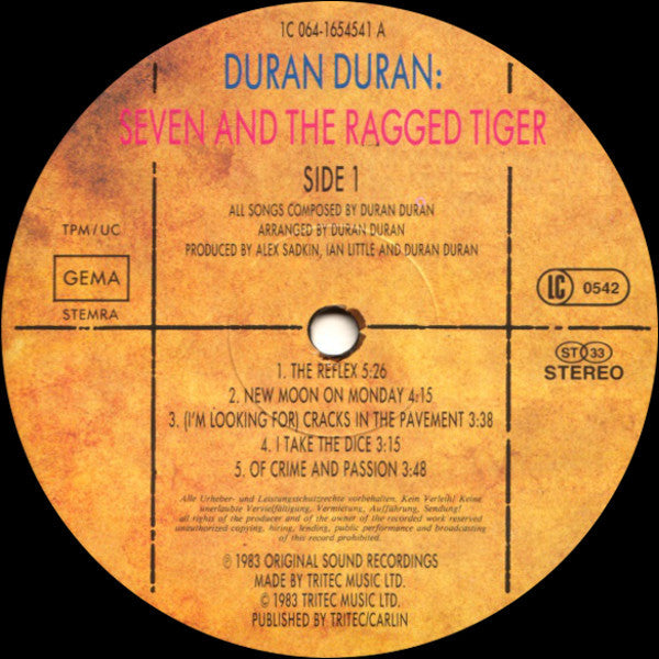 Duran Duran : Seven And The Ragged Tiger (LP, Album)