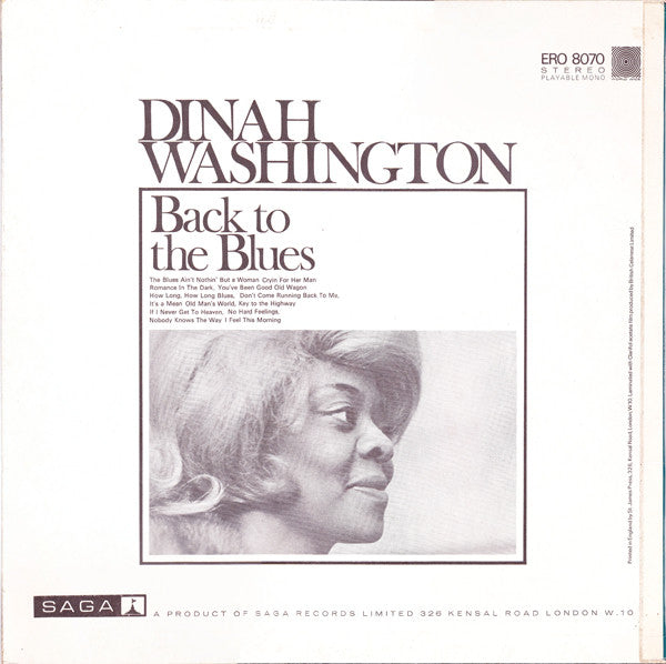 Dinah Washington : Back To The Blues (LP)