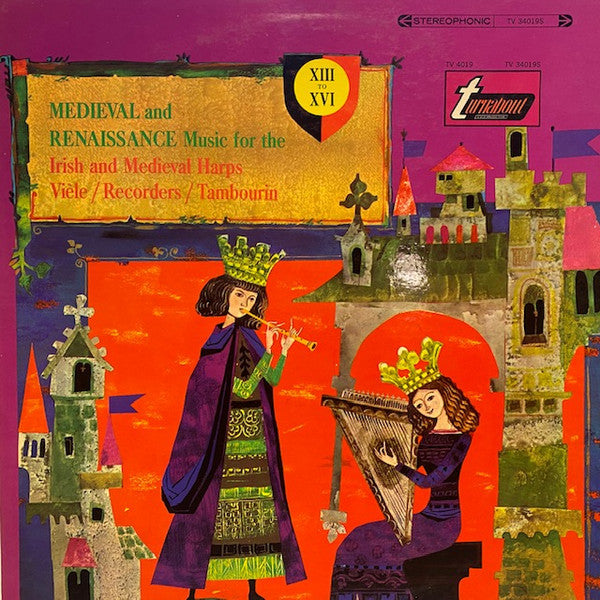 Elena Polonska, Guy Durand, Roger Cotte : Medieval And Renaissance Music For The Irish And Medieval Harps, Vièle, Recorders And Tambourin (LP, Album)