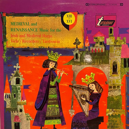 Elena Polonska, Guy Durand, Roger Cotte : Medieval And Renaissance Music For The Irish And Medieval Harps, Vièle, Recorders And Tambourin (LP, Album)