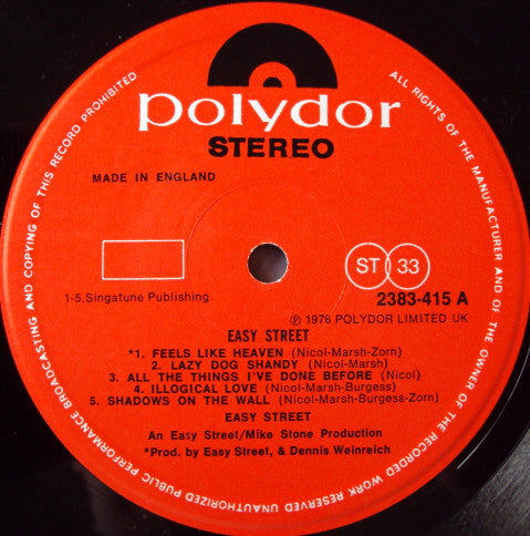 Easy Street (2) : Easy Street (LP, Album)