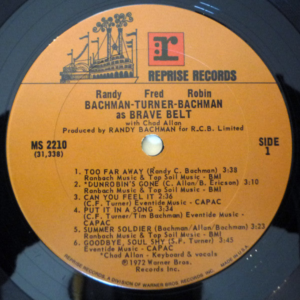 Randy Bachman - C.F. Turner - Rob Bachman With Chad Allan : As Brave Belt (LP, Album, RE, Ter)