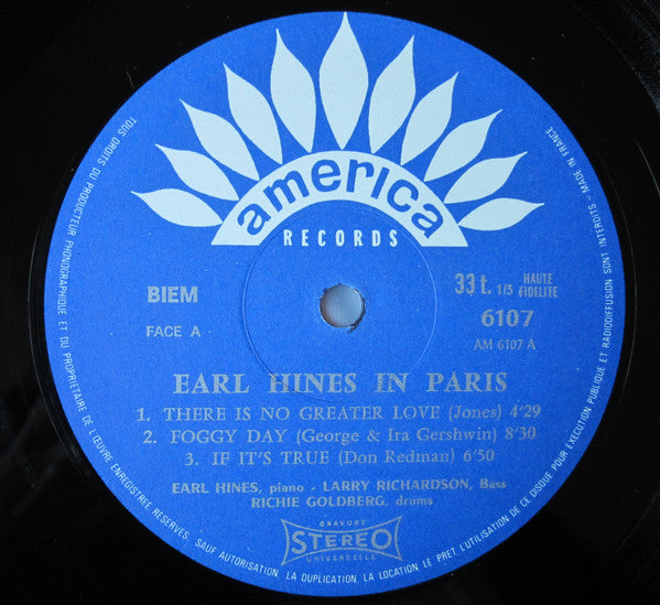 Earl Hines : In Paris (LP)