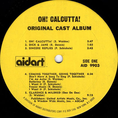 "Oh! Calcutta!" Original Cast : Oh! Calcutta (Original Cast Album) (LP, Album)
