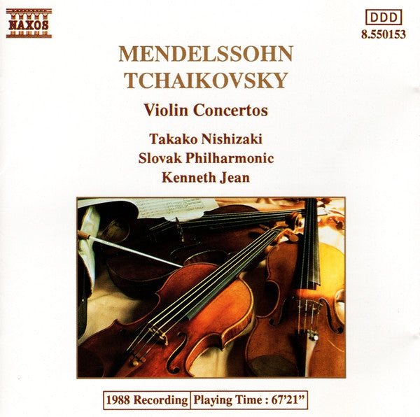 Felix Mendelssohn-Bartholdy, Pyotr Ilyich Tchaikovsky, Takako Nishizaki, Slovak Philharmonic Orchestra, Kenneth Jean : Violin Concertos (CD)
