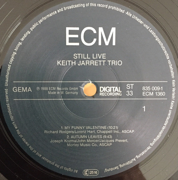 Keith Jarrett Trio : Still Live (2xLP, Album, RP)