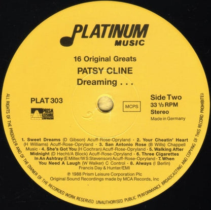 Patsy Cline : Dreaming ... (LP, Comp)