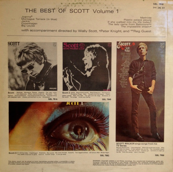 Scott Walker : The Best Of Scott Volume 1 (LP, Comp)