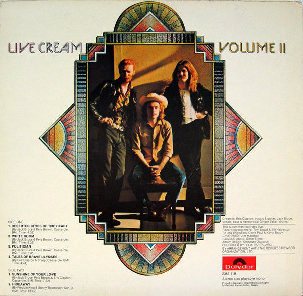 Cream (2) : Live Cream Volume II (LP, Album)