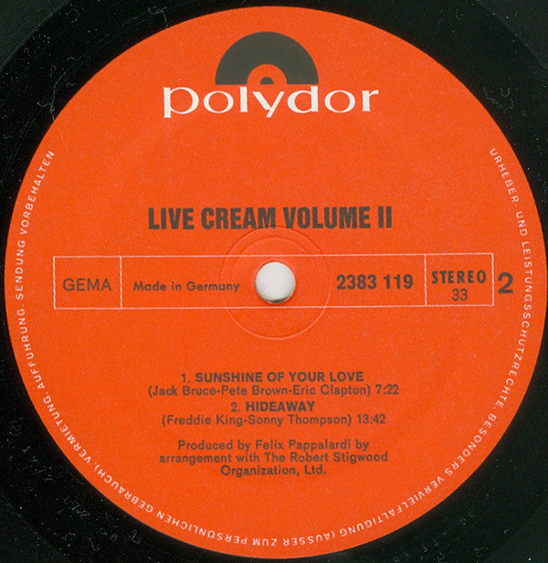 Cream (2) : Live Cream Volume II (LP, Album)