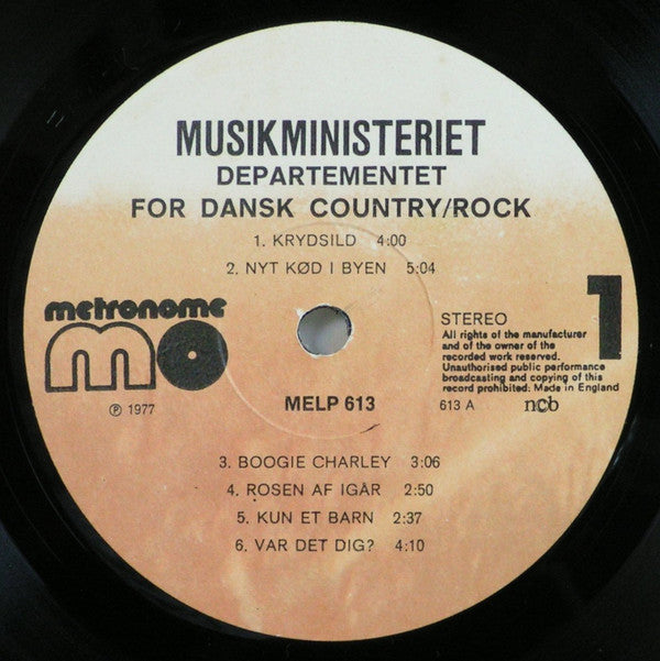 Musikministeriet : Departementet For Dansk Country/Rock (LP, Album)