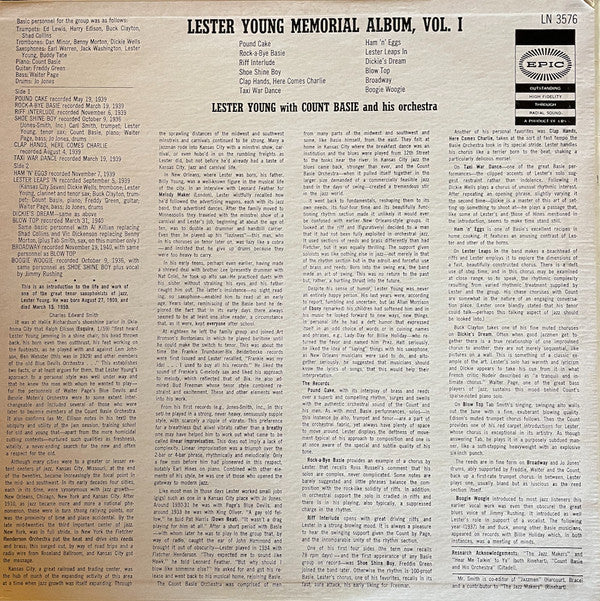 Lester Young : Lester Young Memorial Album, Vol. I (LP, Album, Comp)