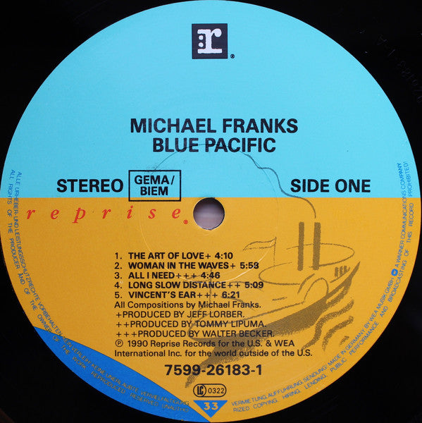 Michael Franks : Blue Pacific (LP, Album)