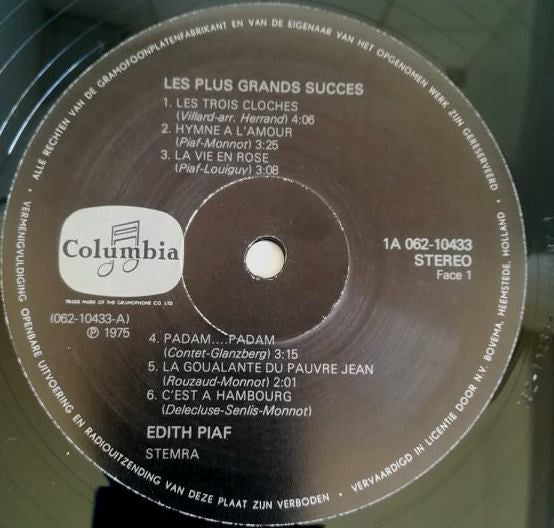 Edith Piaf : Les Plus Grands Succès (LP, Comp, RE)
