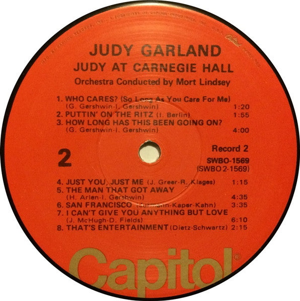 Judy Garland : Judy At Carnegie Hall - Judy In Person (2xLP, Album, RE, Win)