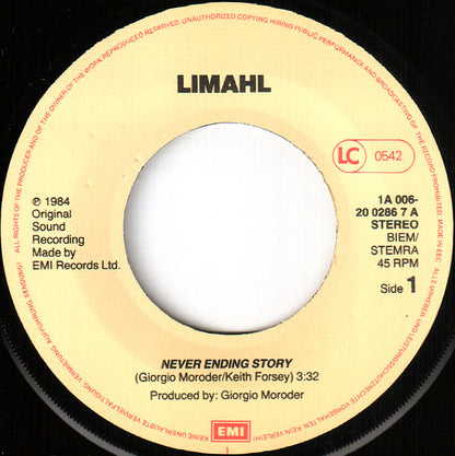 Limahl : The NeverEnding Story (7", Single)