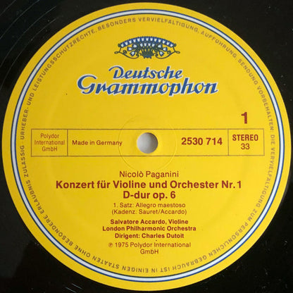 Niccolò Paganini, Salvatore Accardo, London Philharmonic Orchestra, Charles Dutoit : Concerto Per Violino (n.1). "Le Streghe" (LP)