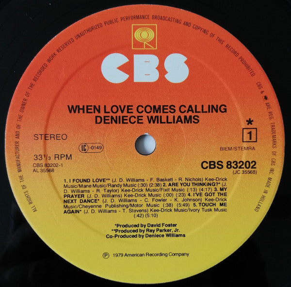 Deniece Williams : When Love Comes Calling (LP, Album)