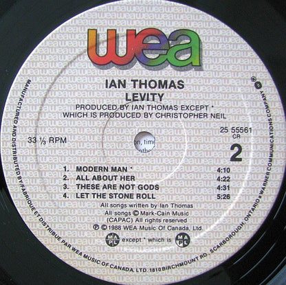 Ian Thomas (2) : Levity (LP, Album)