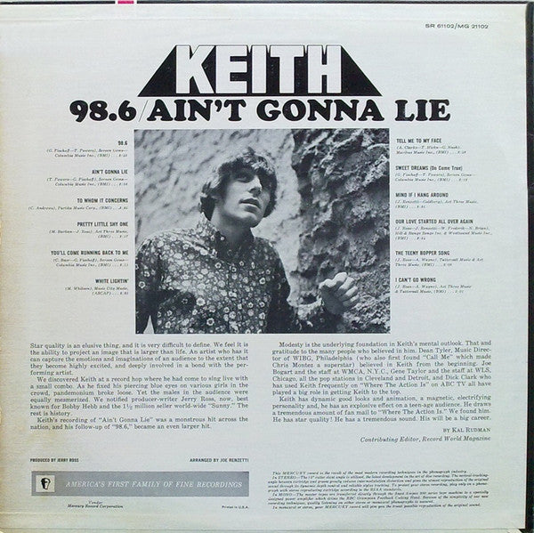 Keith (2) : 98.6 / Ain't Gonna Lie (LP, Album)