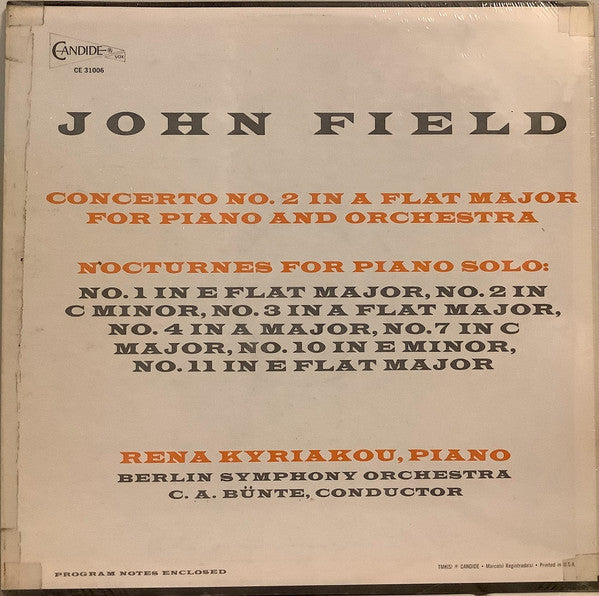 John Field (2) : Piano Concerto No.2 In A Flat / 7 Nocturnes (LP)