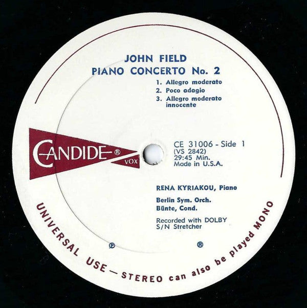 John Field (2) : Piano Concerto No.2 In A Flat / 7 Nocturnes (LP)