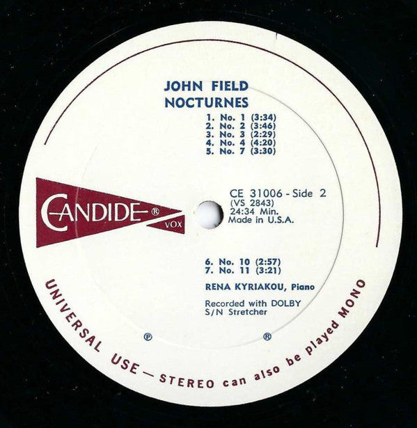 John Field (2) : Piano Concerto No.2 In A Flat / 7 Nocturnes (LP)