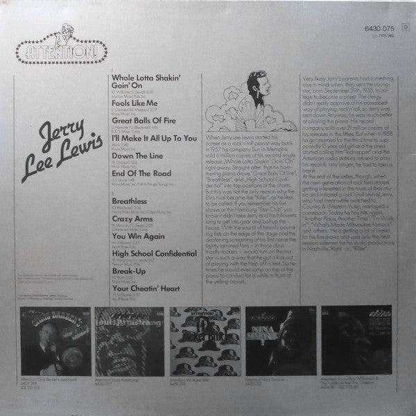 Jerry Lee Lewis : Attention! Jerry Lee Lewis (LP, Album, RE)